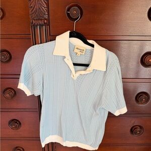 Ellsworth & Ivey Women's Blue Knit Polo Top
